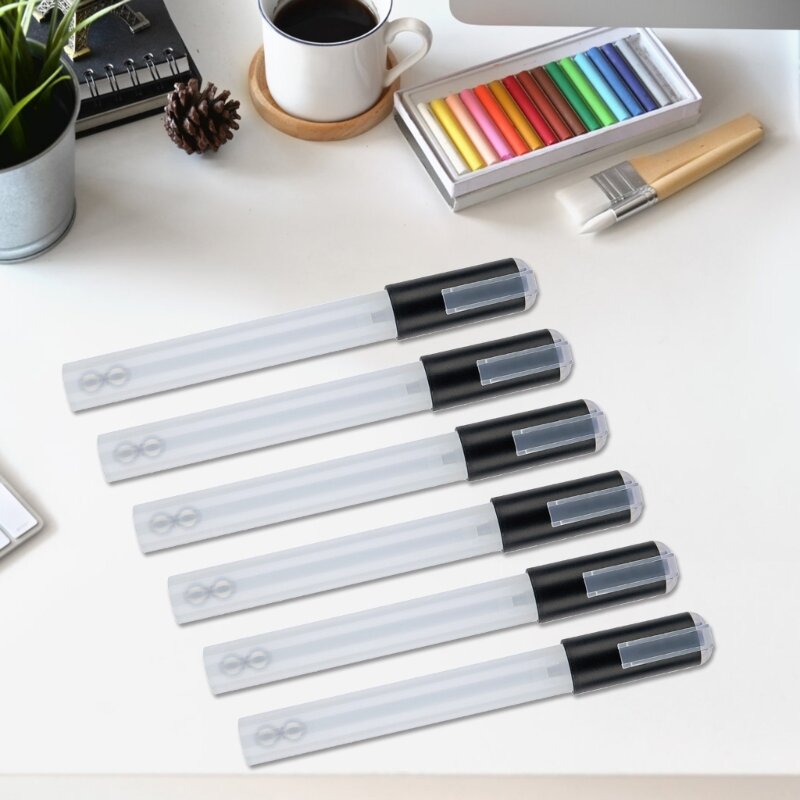 6 pçs marcadores recarregáveis ​​vazios para pintura a óleo aquarela diy coloração, caneta pintura vazia tubo