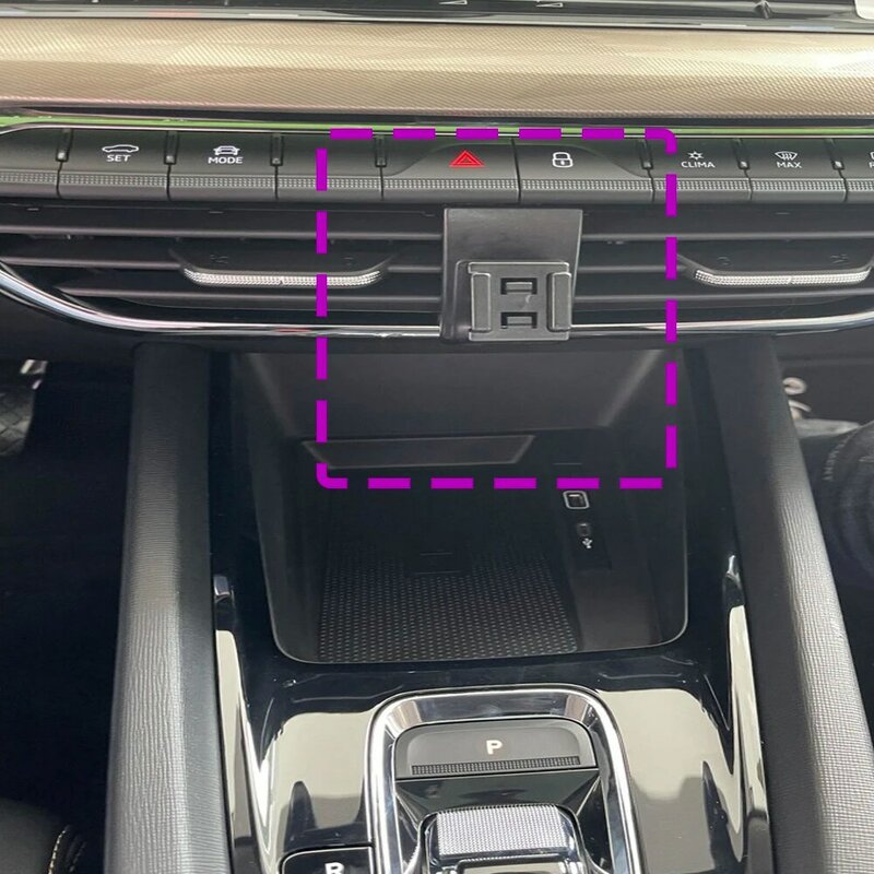 For Skoda Octavia A8 2021 2022-2024 Car Phone Holder Special Fixed Bracket Base Wireless Charging Stand Interior Accessories