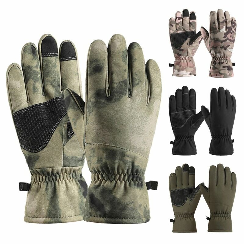 Thickening Anti-slip Ski Gloves Womem Men Waterproof Camouflage Touch Screen Gloves Winter Warm Windproof Men's Sports Gloves