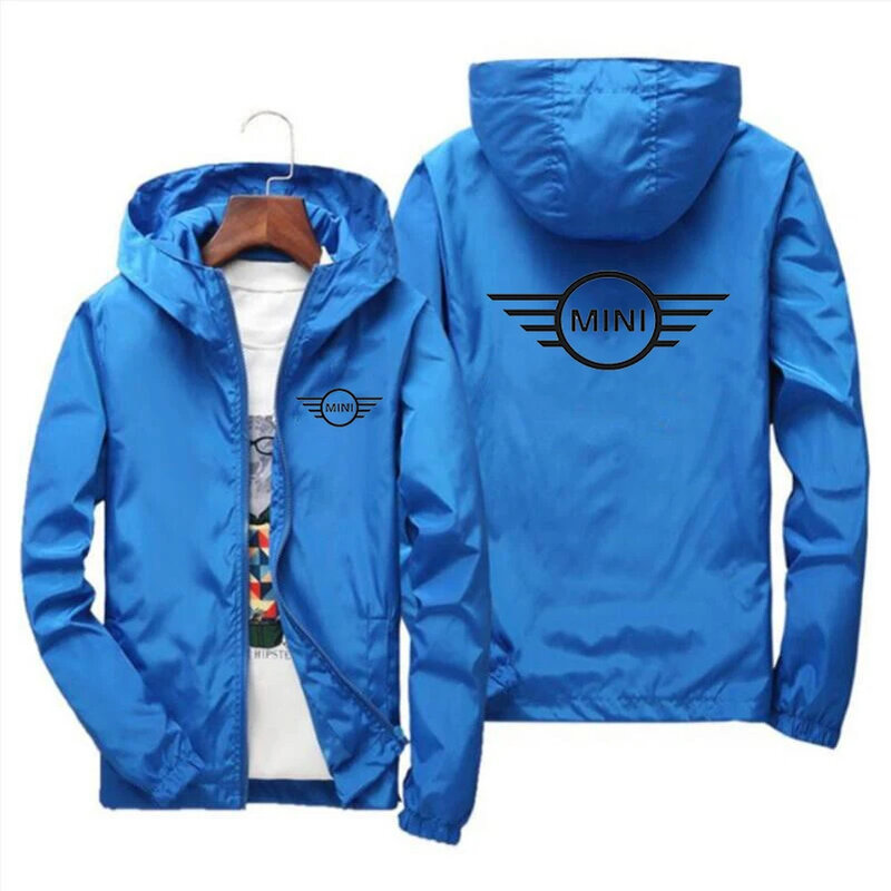 Spring and Autumn 2024 Latest Mini Cooper s Print Men's Spring and Autumn Hipper Casual Hooded Bomb Jackets Fashion Windproof Ou