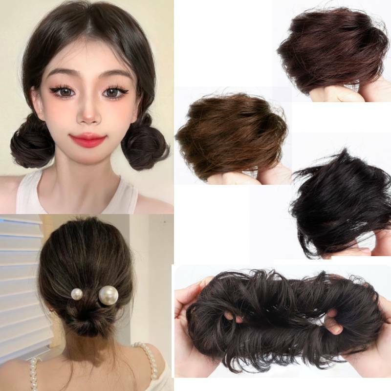 Synthetic Scrunchie Straight Hair Messy Buns Chignon Hairpieces Updo Elastic Hair Bun Hair Ponytail Extension Wig Accessory