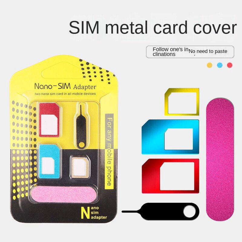 1 Stuks 5 In 1 Sim Kaart Houder Adapter Mobiele Telefoon Ejector Pin Accessoires Metalen Slot Conversie Geschikt Voor Alle Smartphones