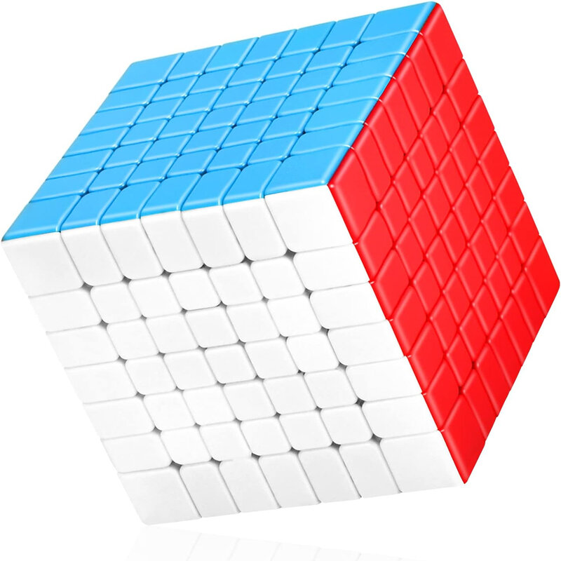 Qiyi-Speed Professional Magic Cube Puzzle, Brinquedos Educação Stickerless, Presente Kids, 7x7x7x7