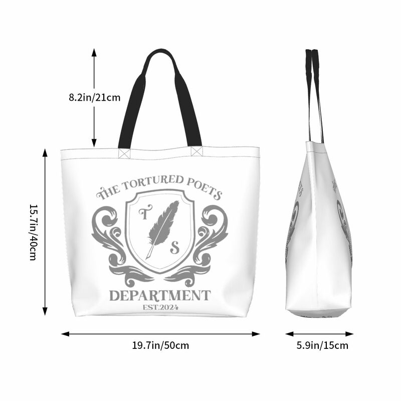 2024 The Tortured Poets Department Grocery Bag Large Capacity Unique Design Swifts TTPD Gift Merch For Woman Fashion Tote Bags