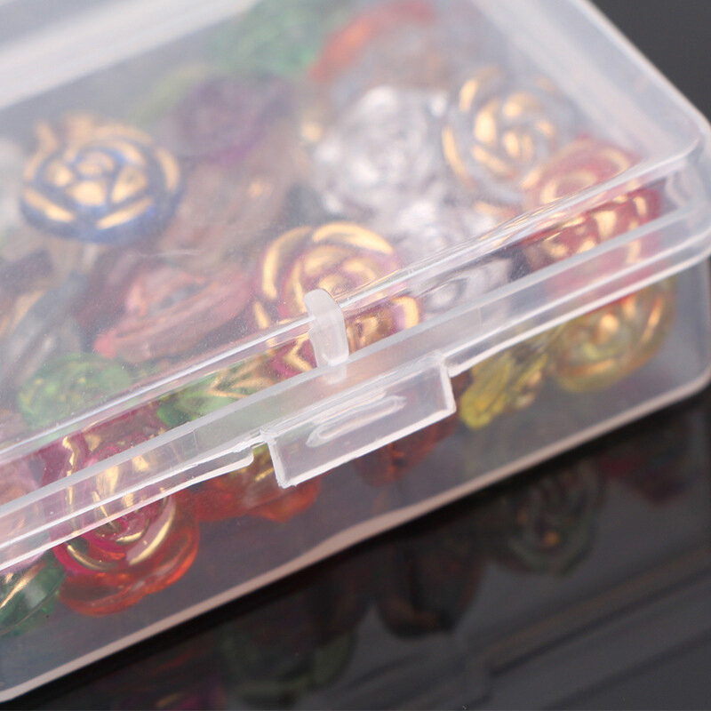 Kotak penyimpanan plastik transparan persegi barang kecil kotak kemasan perhiasan manik-manik wadah serba-serbi penata