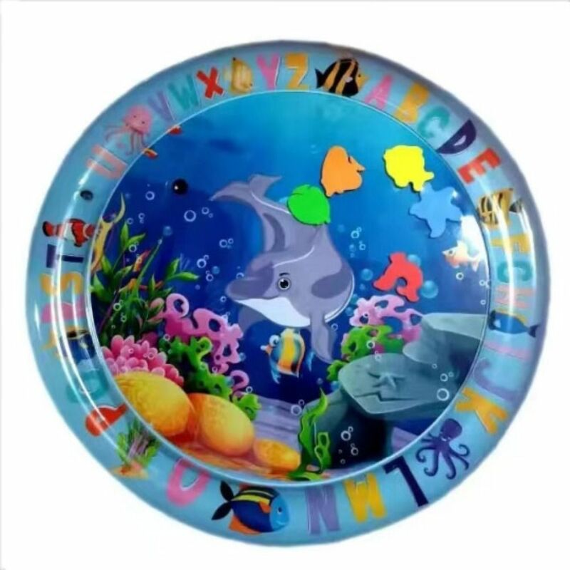 PVC Baby Water Play Mat Thickening Ocean World PVC Infant Tummy Time Mermaid Early Education for Baby/Infant/Toddler/Kids