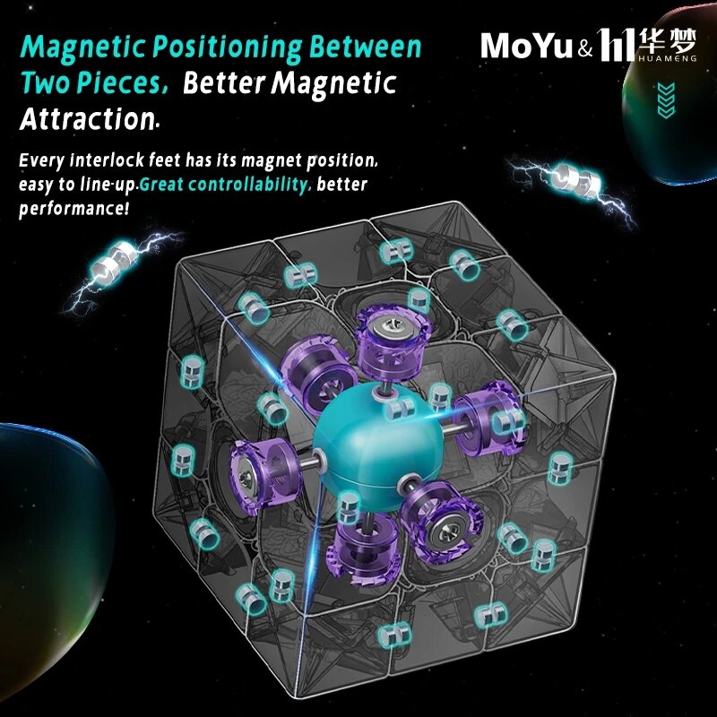 Moyu YS3M Huameng 3x3 A Alma das Corridas Magnetic Magic Cube Velocidade Fidget Profissional Brinquedos huameng YS3M 3X3 Cubo Magico