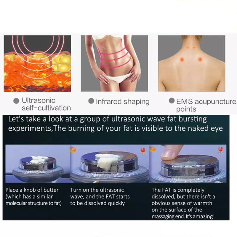 EMS ultrasuoni cavitazione Lipo bruciagrassi macchina galvanica infrarossi ultrasuoni perdita di peso sollevamento facciale massaggiatore a forma di corpo