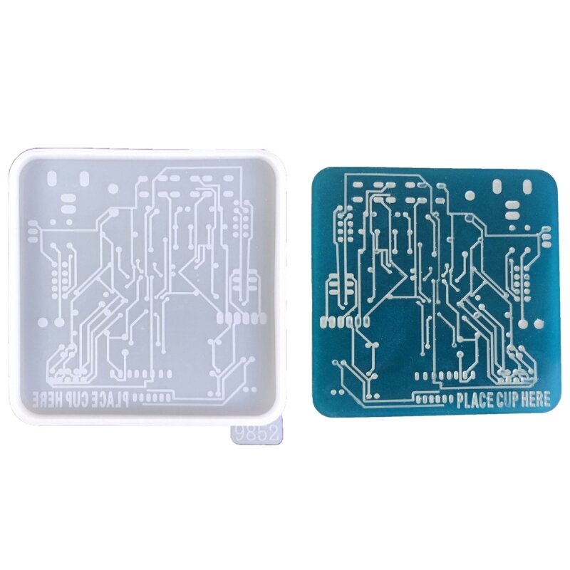 แม่พิมพ์ซิลิโคนทนความร้อน Circuit Board Shaped แม่พิมพ์หล่อสแควร์ถ้วยแม่พิมพ์อเนกประสงค์อุปกรณ์สำนักงาน 4XBF