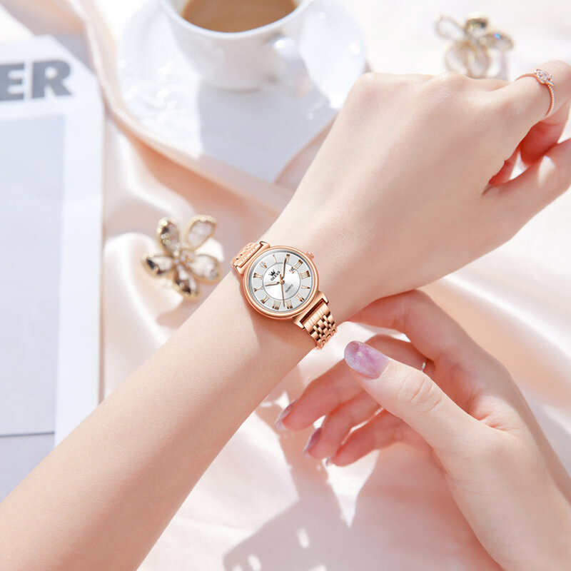 Olevs Damen uhren einfache Luxus mode elegante weibliche Armbanduhr wasserdicht leuchtendes Datum exquisites Geschenk für Mädchen