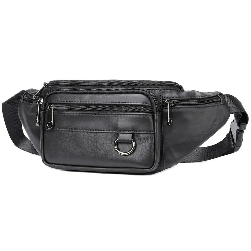Fashion Genuine Leather waist bag for men fanny pack Shoulder belt bag waist pack bum bag money belt waist pouch molle pochete