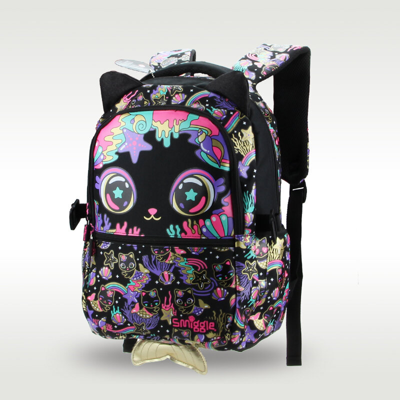 Cute Black Cat Schoolbag para crianças, mochila de alta qualidade, original australiana, venda quente, fêmea, 16"