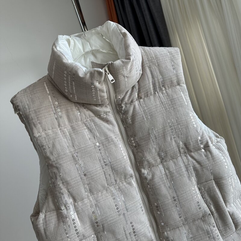 女性のスパンコール付きジャケット,ベスト,冬服,新品