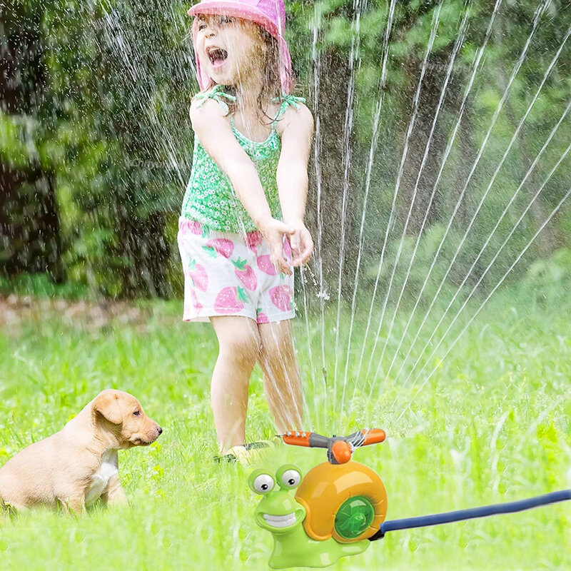 Разбрызгиватель воды 2 в 1, Детская модель, вращающийся на 360 ° спрей для летнего заднего двора, лужайки, бассейна