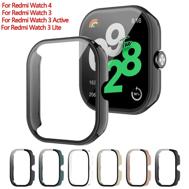 กระจกนิรภัย + เคสสำหรับ Xiaomi redmi Watch 4ชิ้นเคสป้องกันหน้าจอสำหรับ Xiaomi redmi Watch 3 Active/Lite Accessories
