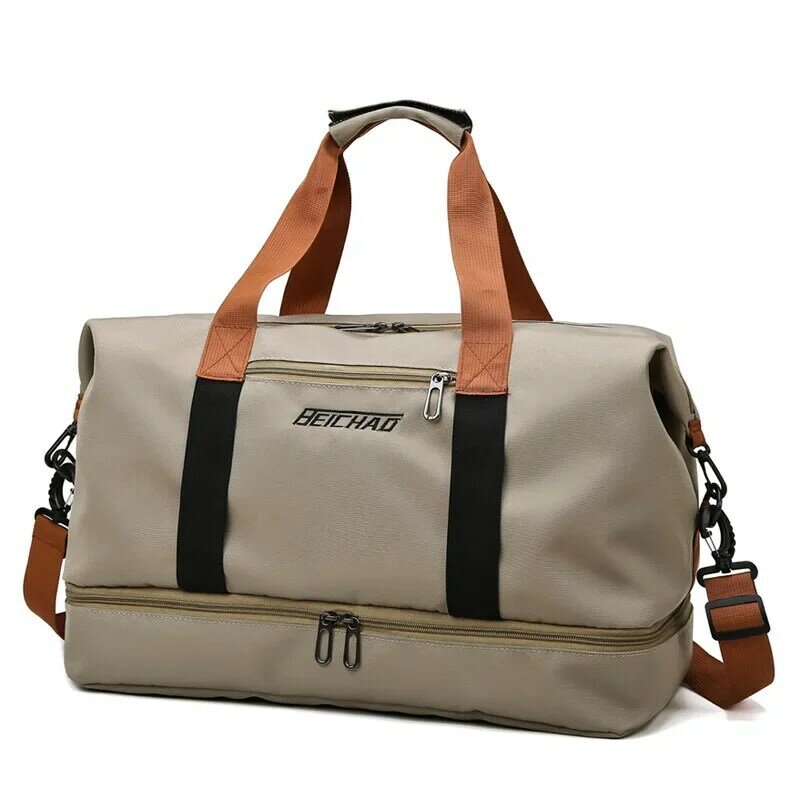 Unisex Grande Capacidade Travel Tote Bags, Mulheres Canvas Handbag, Homens Sports Shoulder Bag, Duffle Bag impermeável, Dobrável, Unisex