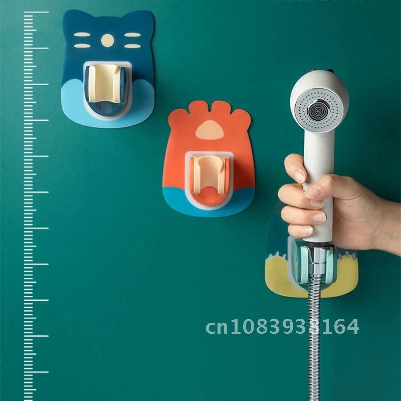 Soporte de cabezal de ducha de baño montado en la pared, soportes autoadhesivos sin perforaciones, soporte fijo de mano, herramientas de baño
