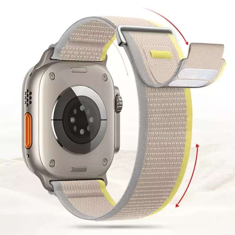 Tali jam tangan Apple, untuk Apple Watch Ultra 2 49mm Seri 9 8 7 45mm 41mm olahraga nilon untuk iWatch 6 5 4 3 SE 44mm 40mm 42mm