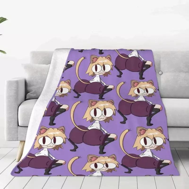 Neco Arc selimut Meme Anime Fuzzy selimut lempar hangat mengagumkan untuk tempat tidur panjang musim semi musim gugur