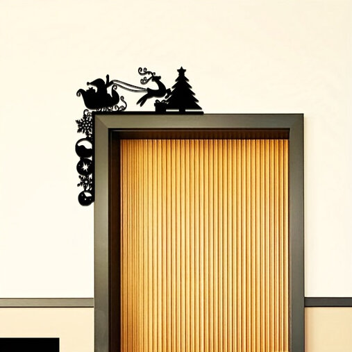 Декоративные настенные Стикеры с металлическими санями, декоративная дверная фоторамка для рождественской вечеринки, металлическая настенная подвеска