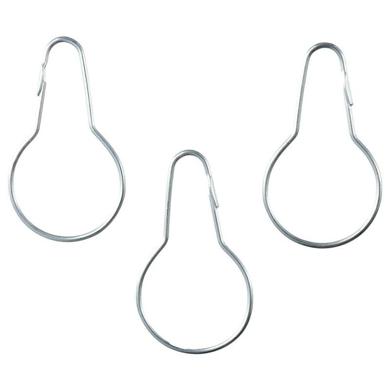 50pcs Silver Shower Curtain Rings Hooks Easy To Use 2.67*1.49 Inch Stainless Steel Household Clasps Gourd Buckle Kitchen