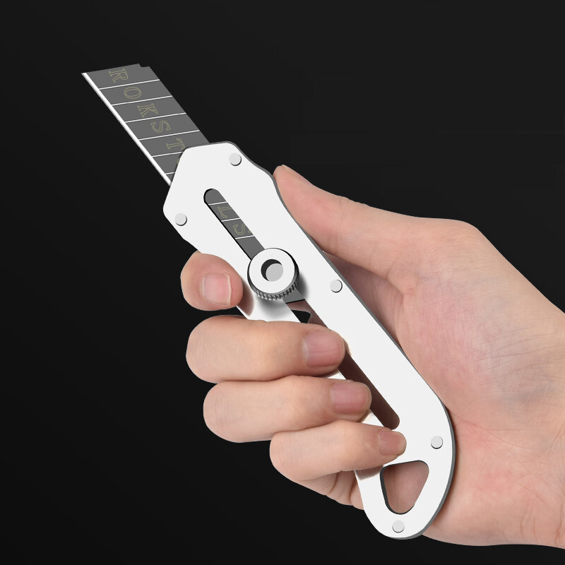 Multipurpose Metal aço inoxidável Art Knife, lâmina de faca retrátil, Faca de papel de parede profissional, Sk5
