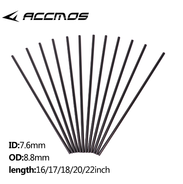 Aksesoris baut busur silang poros panah karbon 16-22 inci untuk baut busur silang OD 8.8mm ID7.6 mm tulang belakang 400 panahan DIY
