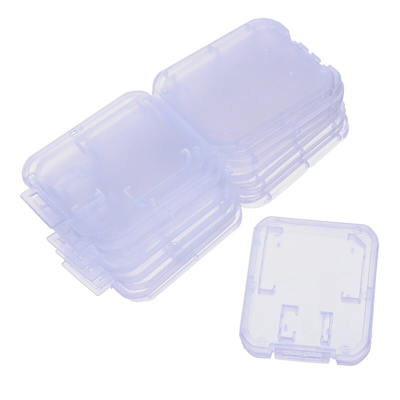 10 Stks/set Doorzichtige Plastic Geheugenkaart Case Stick Micro Sd Tf Kaart Opbergdoos Bescherming Houder