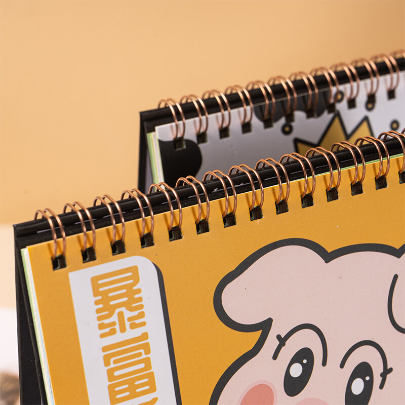 2024 niedlichen Cartoon Tier stehend Flip Desktop Kalender Mini Schreibtisch Kalender tägliche monatliche Planung für Home Desk Dekoration