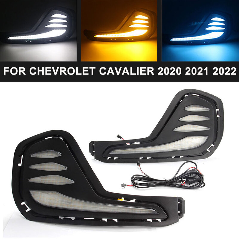 Daglicht Daglicht Daglicht Richtingaanwijzer Mistlamp Cover Led Drl Front Auto Styling Voor Chevrolet Cavalier 2020 2021 2022