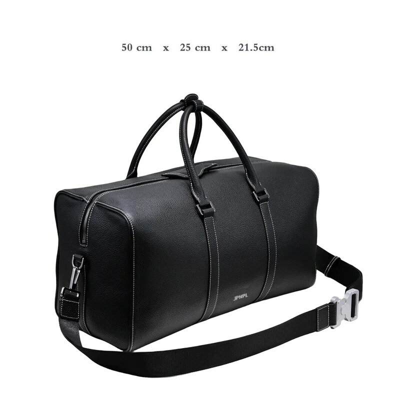 Męska torba podróżna na ramię z prawdziwej skóry na co dzień bagaż podręczny torby kurierskie Crossbody dużą pojemność na 18 Cal laptopa