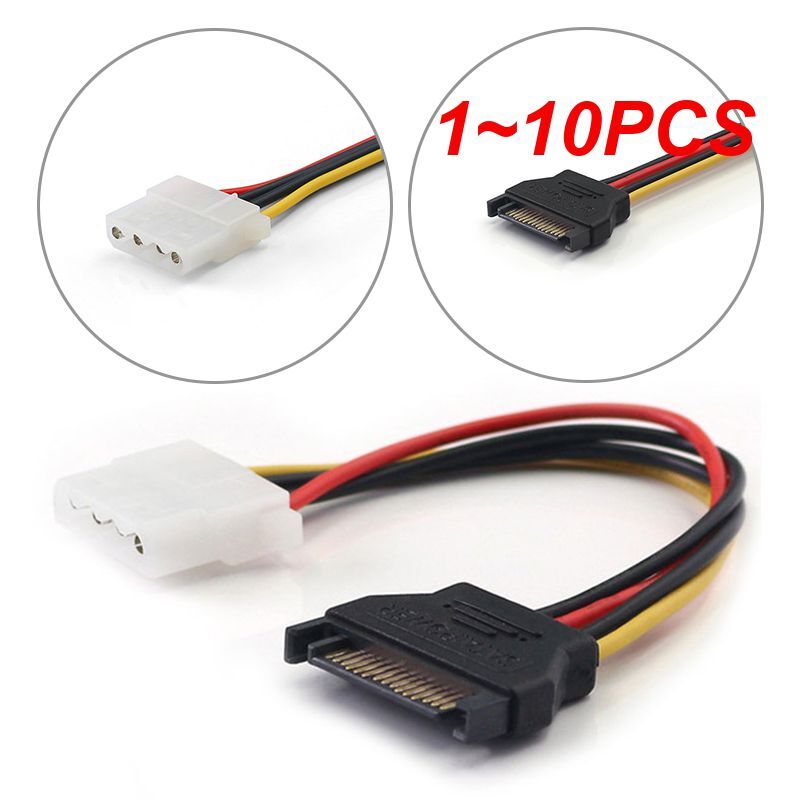 1~10PCS 15-Pin Sata Male To Molex Ide 4-Pin Female Adapter Extension Power Cord For Computer Optical Drive Connection Power Cord