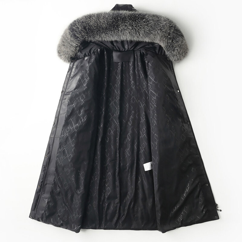 ขนาดใหญ่ Parkas ผู้หญิงหนังแจ็คเก็ตที่ถอดออกได้ธรรมชาติขนสัตว์ Hooded Coats ฤดูหนาวหญิงเก๋หนา Outerwear