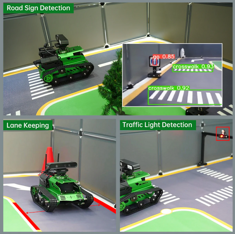 Ros tanque robô carro de código aberto slam mapeamento navegação rastreador chassi condução automática para jetson nano