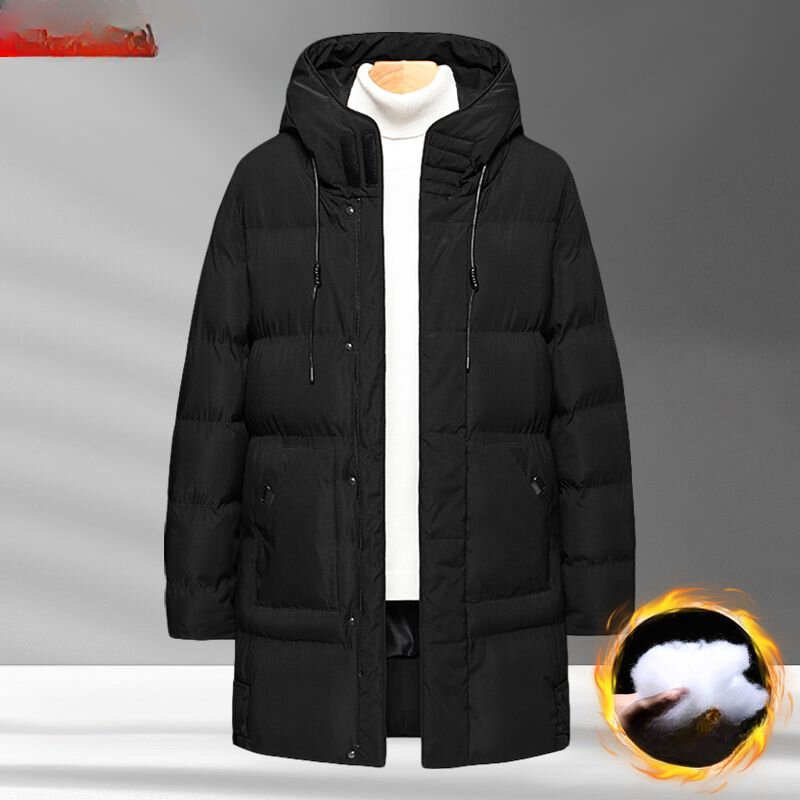 Men Long Parka Jacket Heavy Warm Outerwear Windbreaker Coats Man Clothes Winter New Designer Brand Casual Fashion Hooded A12