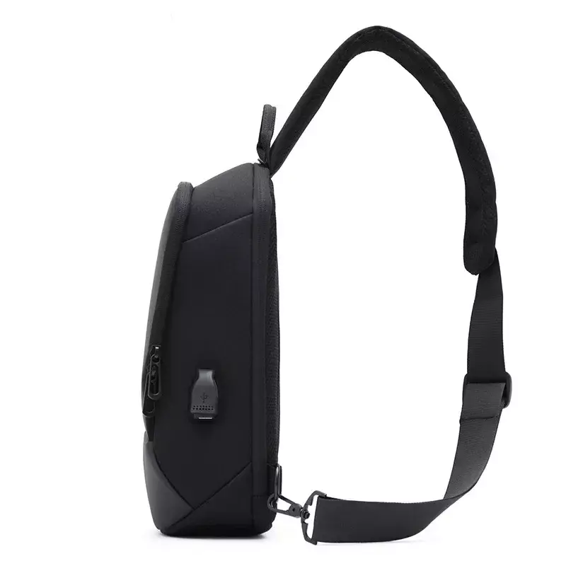 Męskie z zabezpieczeniem przeciw kradzieży torba na klatkę piersiowa torby na ramię USB ładujące pakiet Crossbody szorty szkolne posłańców podróżujących męskie pakiet zawiesi Oxford