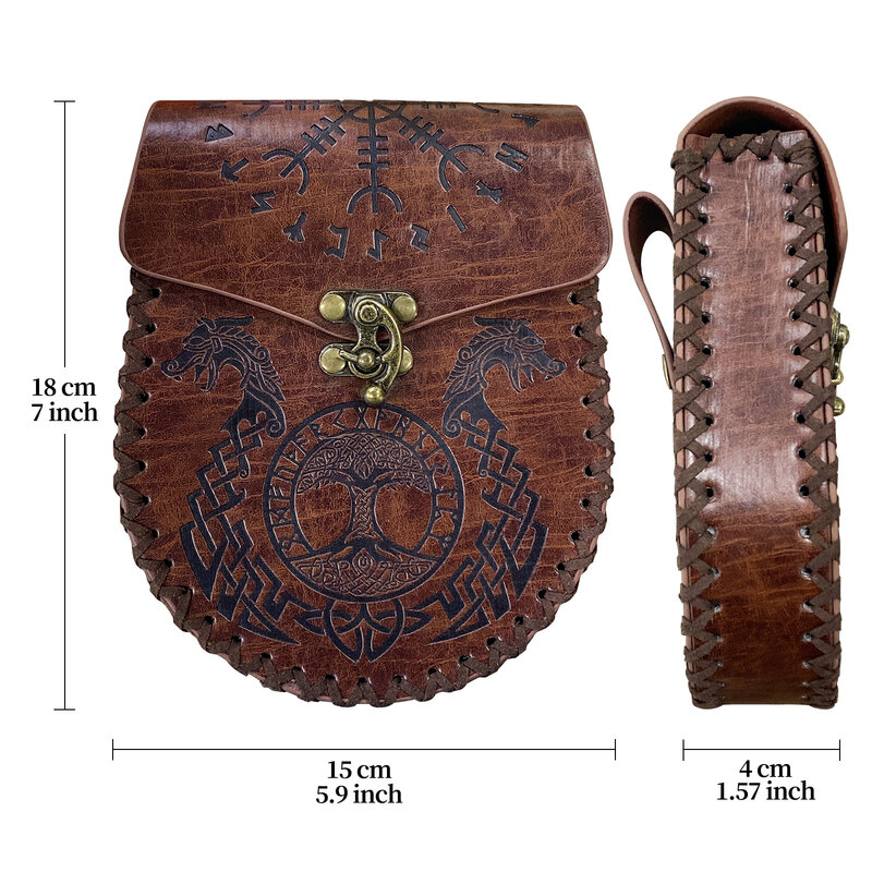 Mittelalterlichen Viking Mini Tasche Münzen Retro Tasche Tasche Männer Frauen Cosplay LARP Kostüm Zubehör