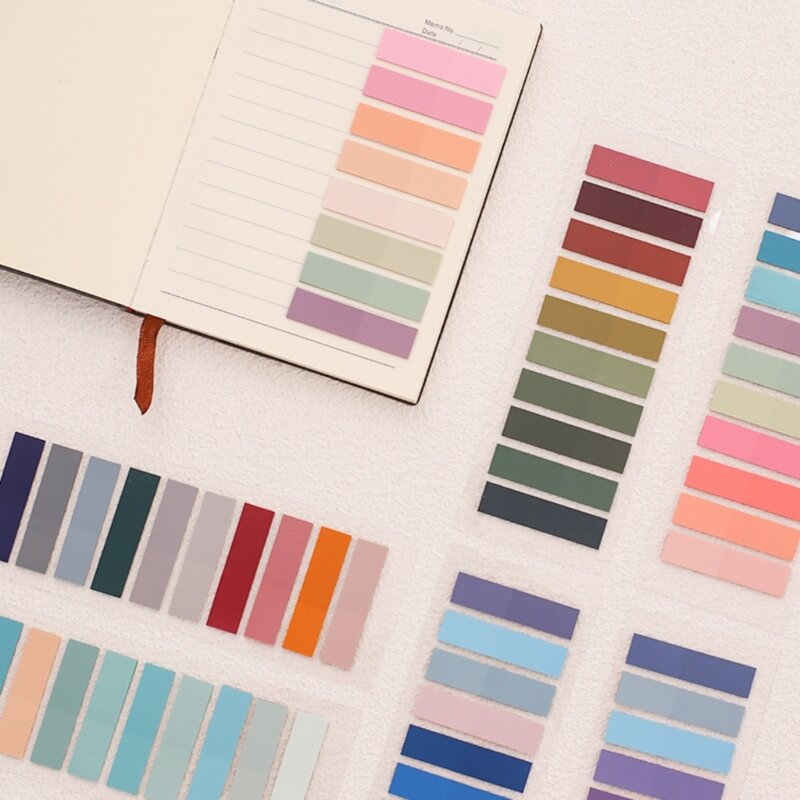 80 kolorowych zakładek samoprzylepnych możliwością zapisania, kolorowe karteczki samoprzylepne przezroczystymi zakładkami