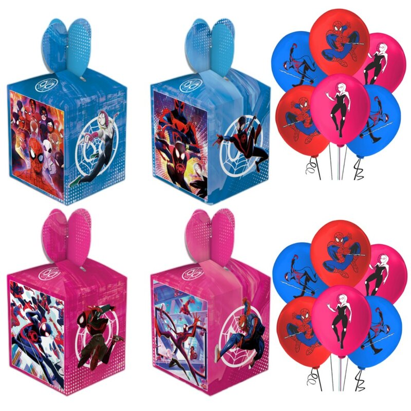 New Spiderman decorazioni per feste di compleanno Set di stoviglie usa e getta tovagliolo piatto palloncino bambini Baby Shower forniture per feste di supereroi