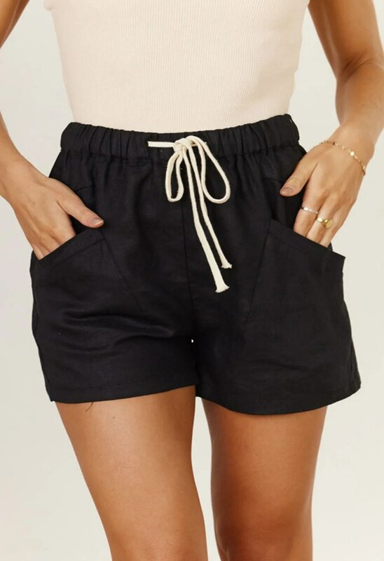 Women's Casual Shorts Summer New High Waisted Lace Up Sports Pants
