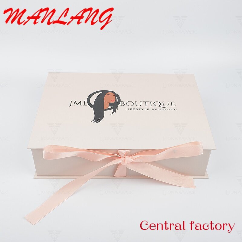 Groothandel Haarverlenging Verpakking Luxe Satijn Gevoerde Custom Pruik Pakket Opvouwbare Geschenkdoos Met Logo