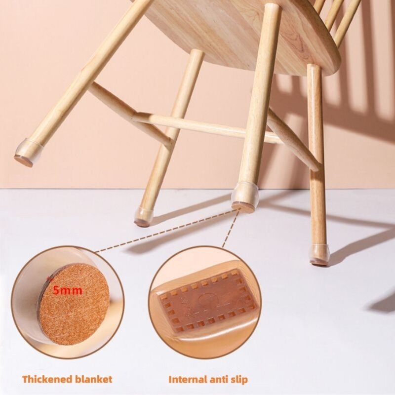 New Rubber Chair Leg Caps Floor Protectors Table Legs Bottom Non-Slip Mute Foot Pad Furniture Legs Wear Resistant Protective Pad