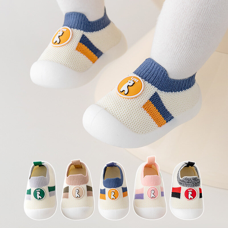 Spring Fall Newborn Baby Shoes Non-slip Boys Baby Girls Toddler Shoes Comfortable Cotton Mesh First Walkers Baby Shoes 0-2 Years