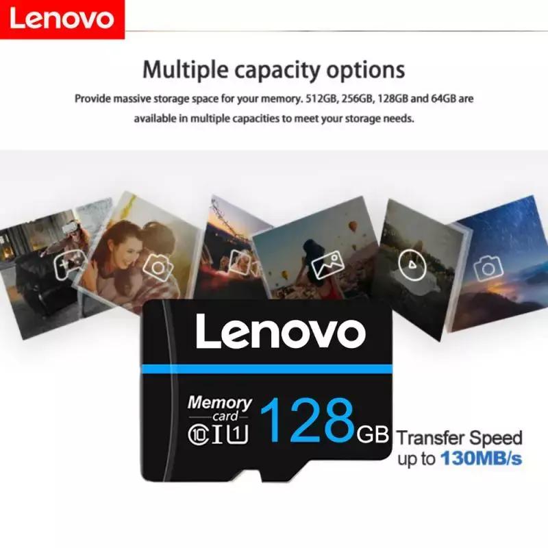Lenovo เมมโมรีการ์ด2TB UHS-I 128GB 32GB 64GB การ์ด Micro SD 256GB แฟลชการ์ด TF 256GB 512GB 1TB 2TB สำหรับโทรศัพท์