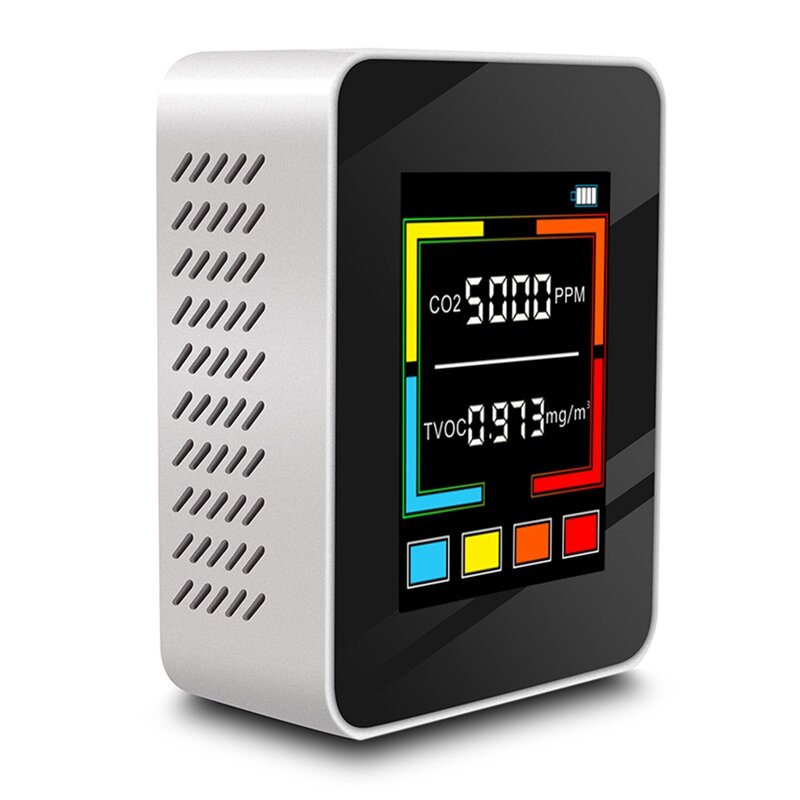 Monitor de calidad del aire, Detector de CO2 TVOC, medidor de CO2, pantalla LCD, TVOC dióxido de carbono para el hogar, escuela y oficina