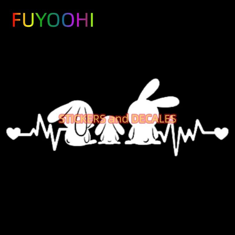Fuyoohi Vinyl Auto Aufkleber und Abziehbilder, niedlichen Kaninchen wasserdicht Auto Fenster Aufkleber für Auto LKW Laptop Skateboard Motorrad