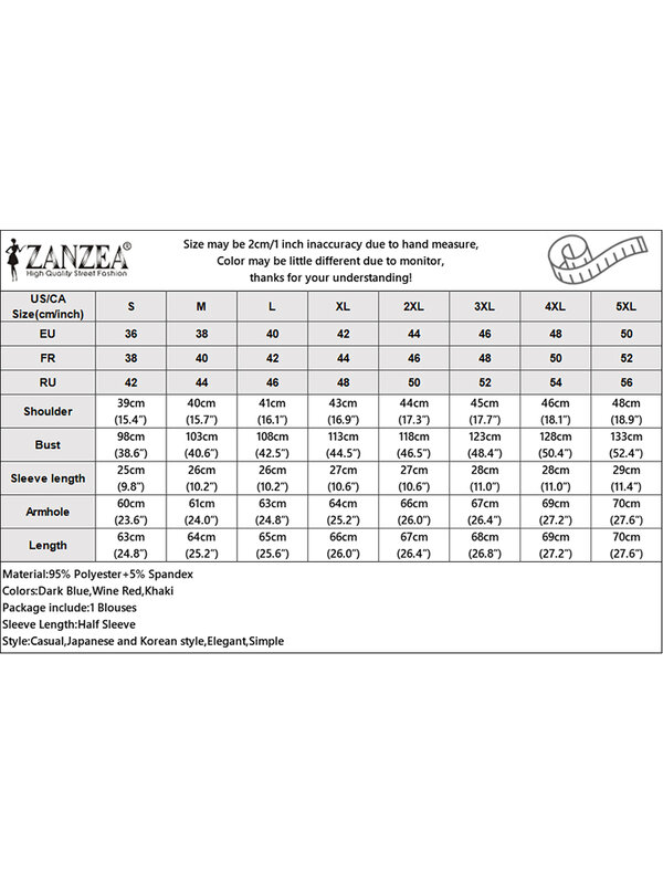 ZANZEA 2024 새틴 터틀넥 오피스 튜닉 셔츠, 포멀 블라우스, 우아한 루즈 블라우스, 빈티지 랜턴, 반팔 상의, 여름