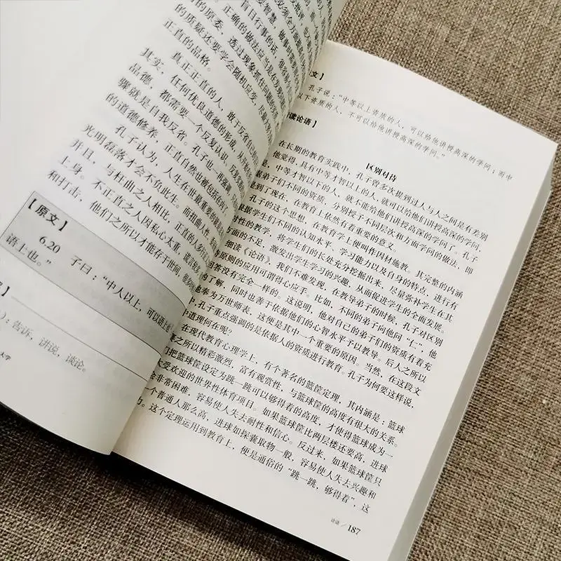 Libro spesso 682 pagine Analects Zhongyong University Chinese Classics quattro libri cinque classici classici classici di logica cinese