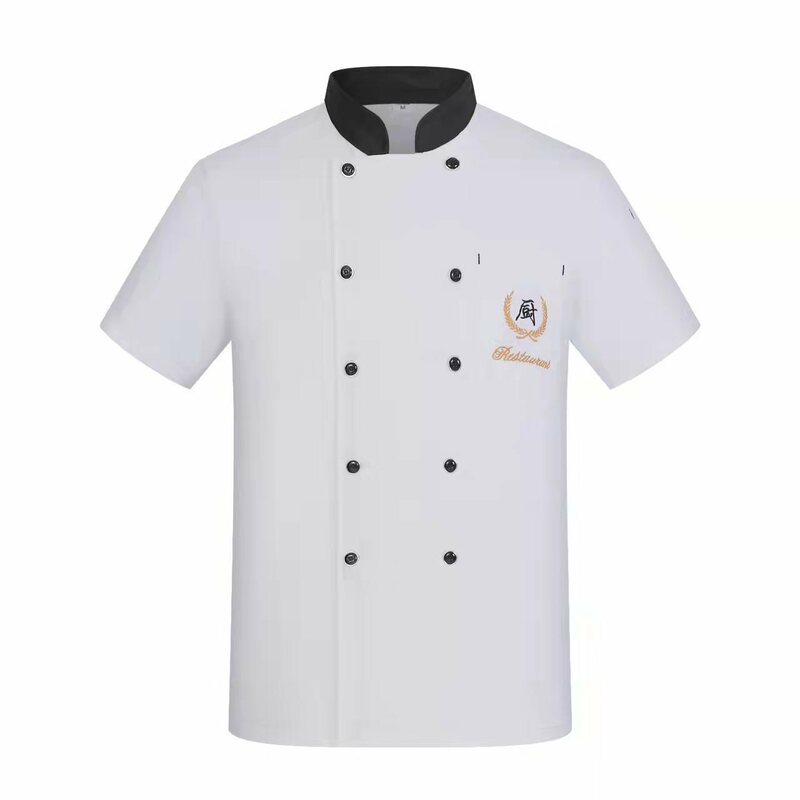 Summer Chef Clothes Catering Work Clothes Work Clothes Uniforms Short-sleeved Kitchen Cake Shop Back Strap Mesh Breathable