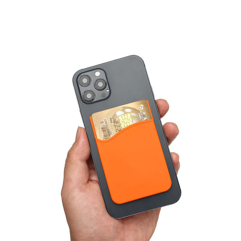 Porte-cartes de téléphone en silicone pour hommes et femmes, étui mince, poche de crédit d'affaires, adhésif, mode, porte-cartes d'identité, 2 pièces par lot